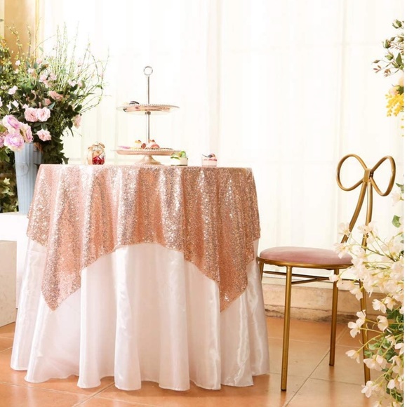 Other - Sequin Rose Gold Round table cloth